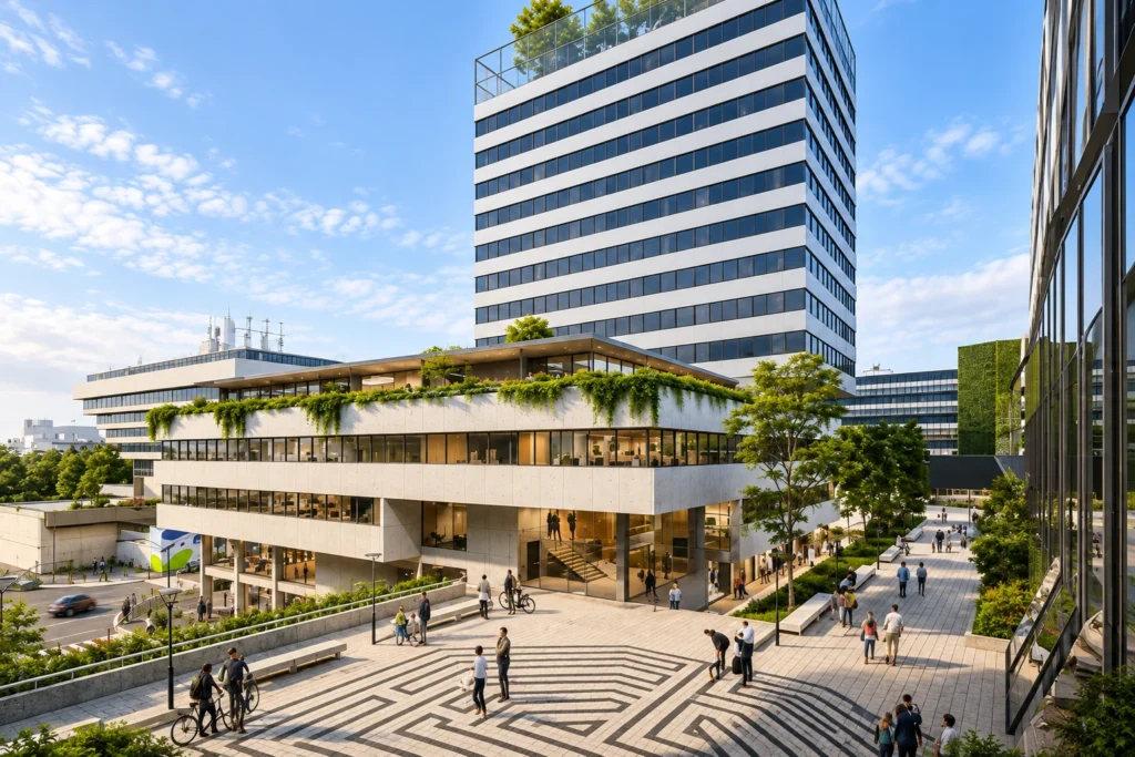 Création d&rsquo;une forêt urbaine sur le toit de la Tour Engie à Cergy